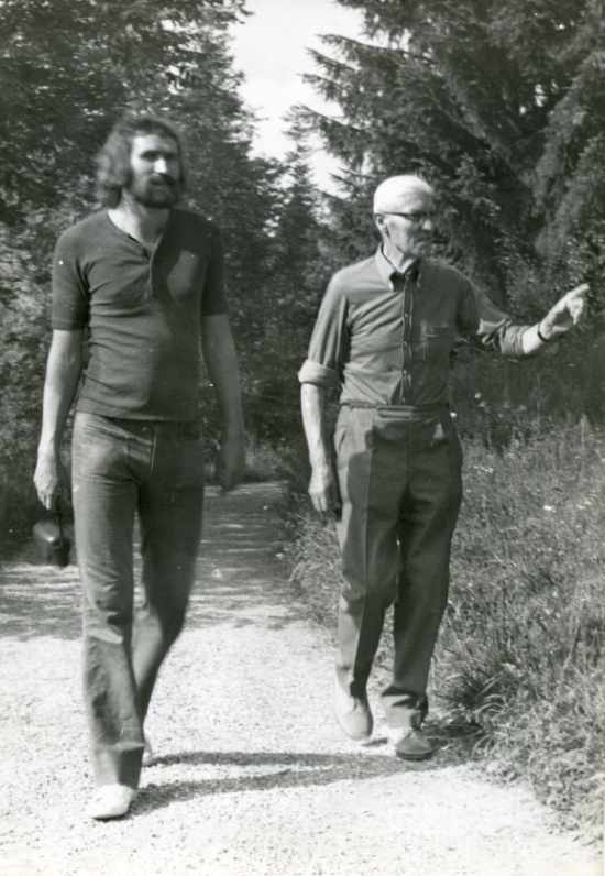 Andreas Lauritzen mit seinem Enkel Ekkehard in Oberstorf ca. 1973