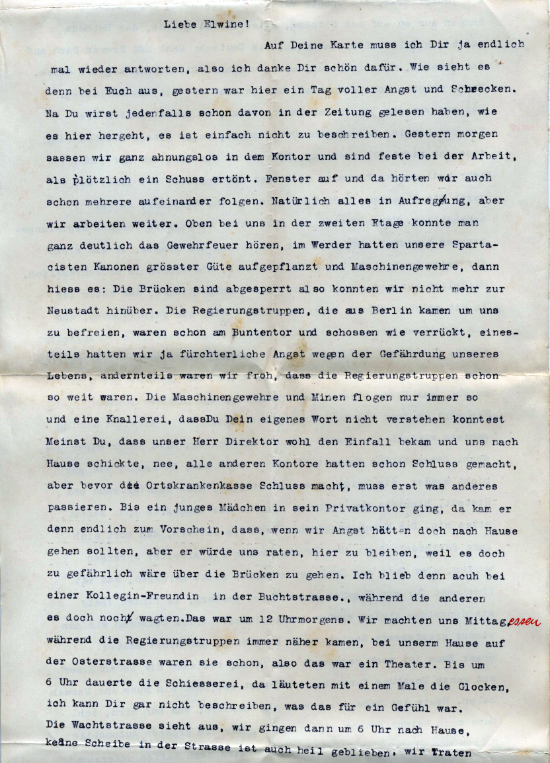 Spartakusaufstand in Bremen 1919: 'Ein Augenzeugenbericht.