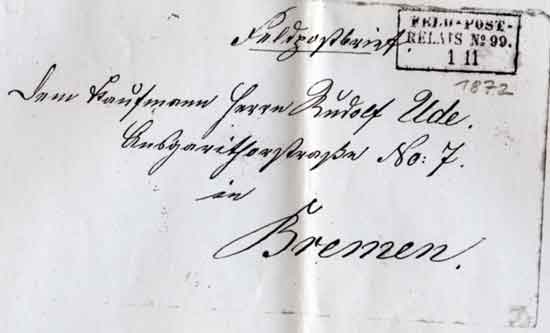 Stabstrompeter Utermöhlen aus Oldenburg schriebt aus Mihiel in Frankreich an seine Familie einen Brief aus dem Kriegseinsatz.